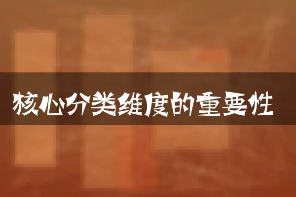 核心分类维度的重要性