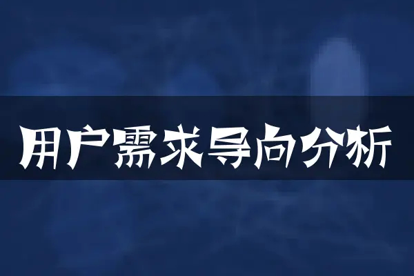 用户需求导向分析