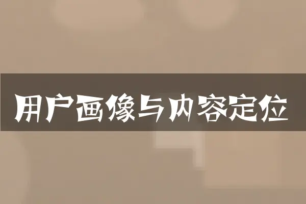 用户画像与内容定位