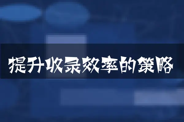提升收录效率的策略