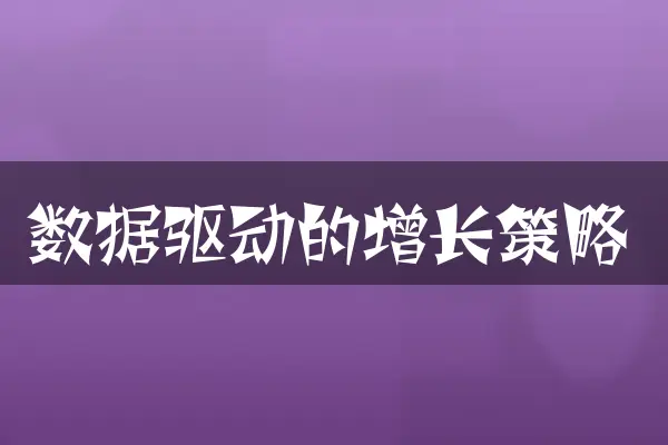 数据驱动的增长策略