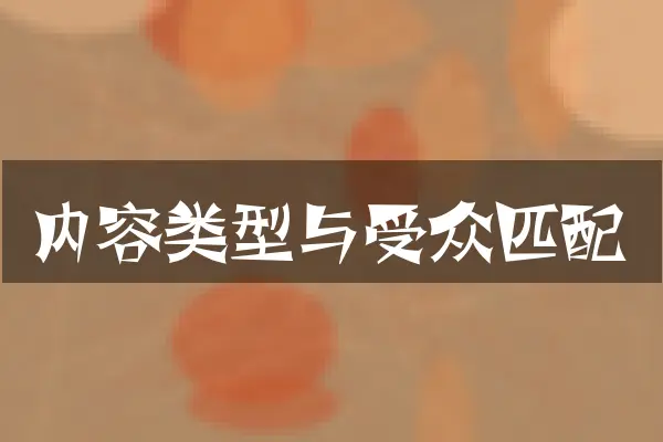 内容类型与受众匹配