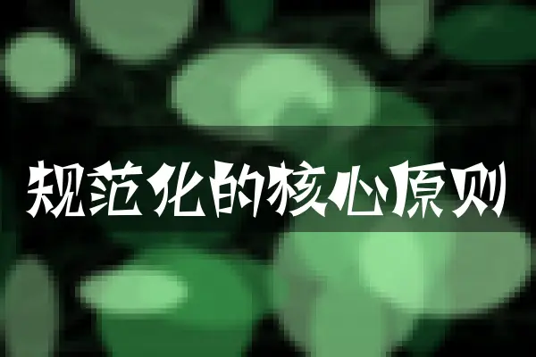 规范化的核心原则