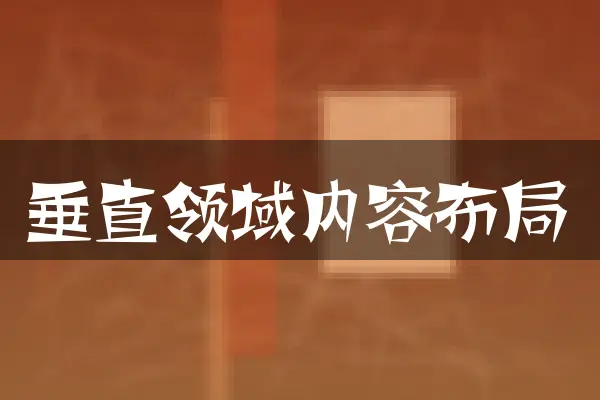 垂直领域内容布局