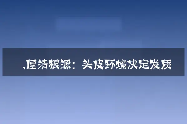 一、厘清根源：头皮环境决定发质