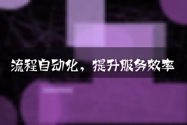 流程自动化，提升服务效率